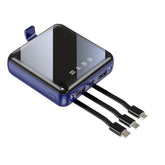 Smart Tech Shopping power bank Blue Mini Power Bank 20000mAh: Portable Charger with Built-in Cable